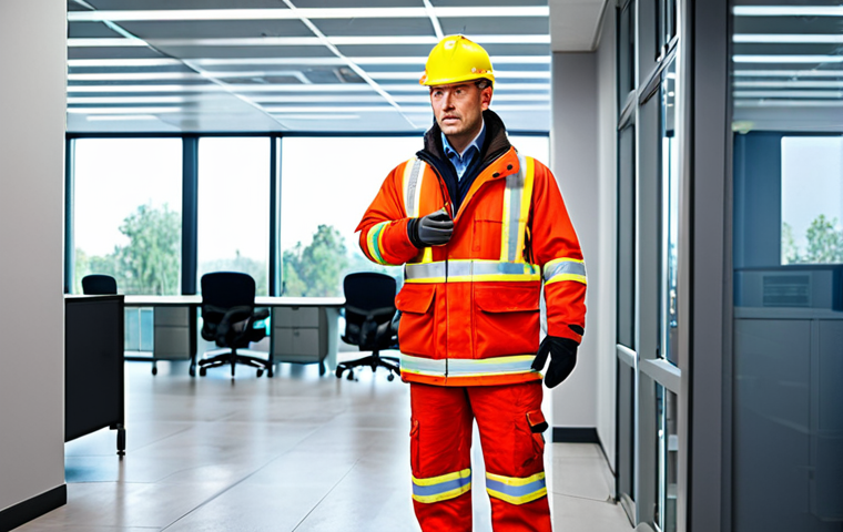 Modern Office Safety Inspection**

"A professional fire safety manager, fully clothed in appropriate business attire, inspecting a modern office building with advanced fire detection systems, safe for work, perfect anatomy, correct proportions, well-lit environment, professional photography, high quality, appropriate content."

**