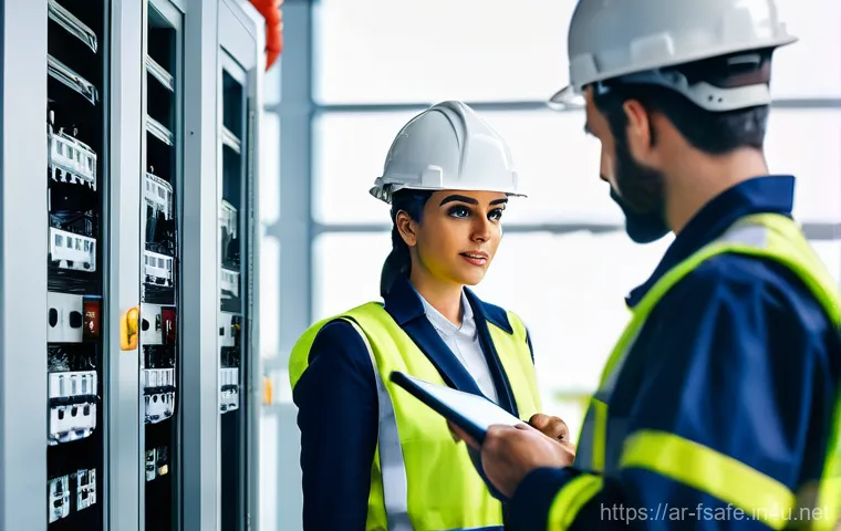 소방안전관리사 경력 개발 계획 - Fire Safety Manager Conducting a Thorough Risk Assessment**
A highly focused and professional Arab f...
