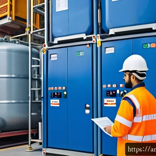 소방안전관리사 취업 가능한 산업군 - A modern industrial safety manager in a large Middle Eastern chemical plant, wearing safety gear and...