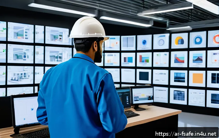 소방안전관리사 직무 관련 최신 뉴스 - A detailed scene inside a modern industrial facility in the Middle East, showcasing a safety manager...